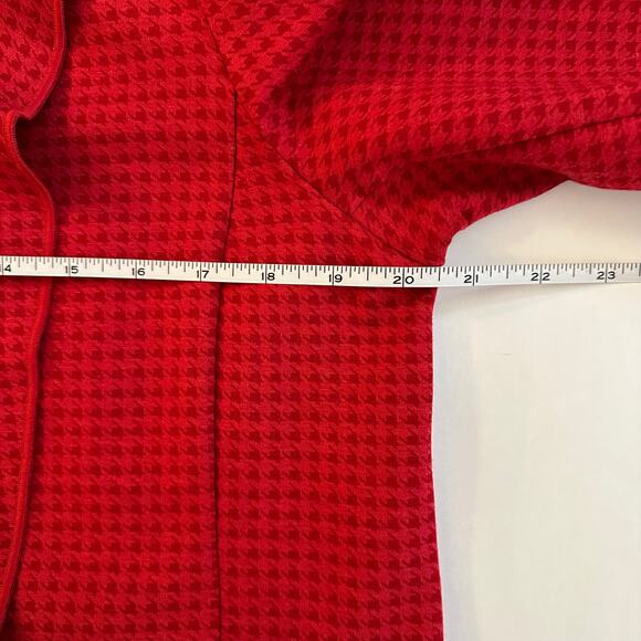Cabi Red Houndstooth Trench Coat - Picture 14 of 15